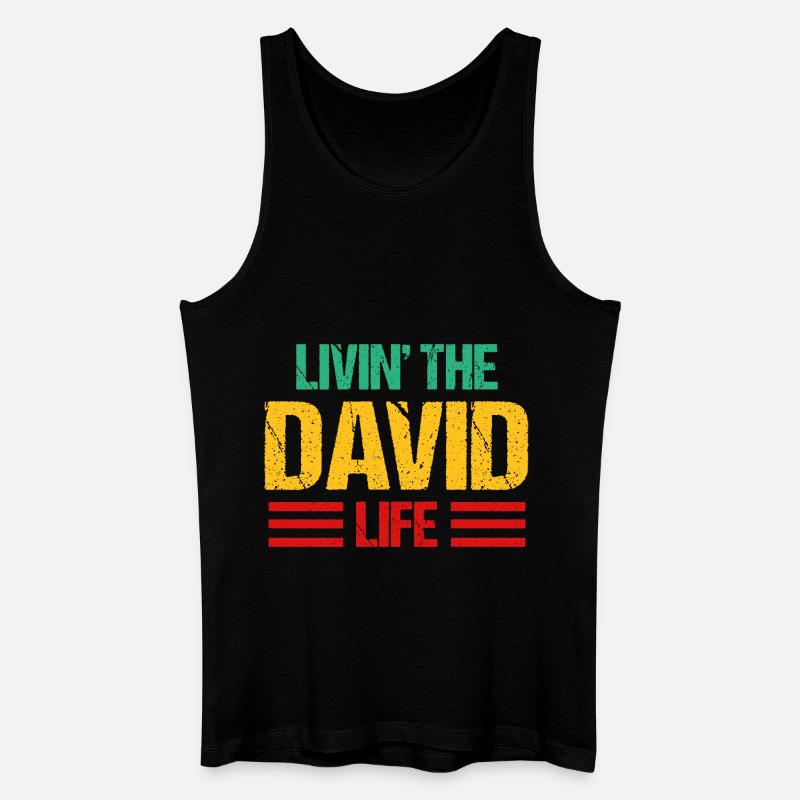 David - Männer Bio Tank Top - Schwarz