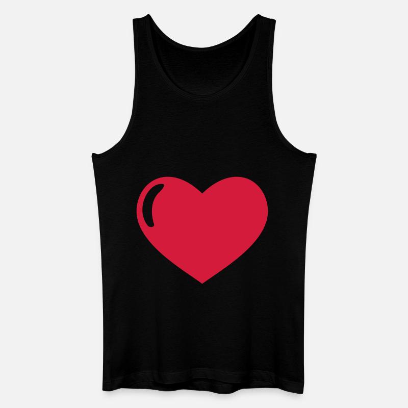 Herz - Männer Bio Tank Top - Schwarz