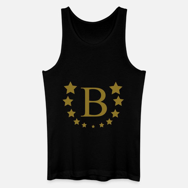B - Männer Bio Tank Top - Schwarz