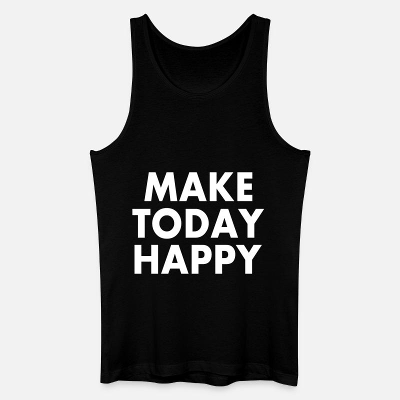 Make today happy - Männer Bio Tank Top - Schwarz