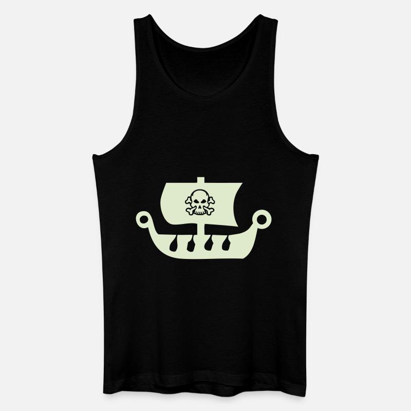 piratenschiff - Männer Bio Tank Top - Schwarz