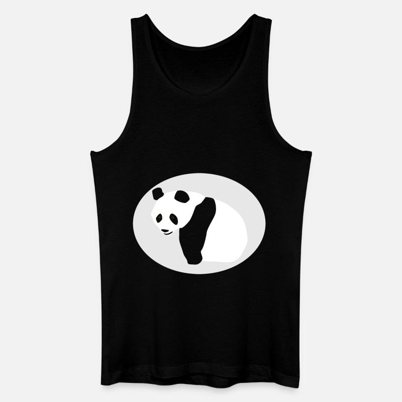 panda wielka - Ekologiczny tank top męski - czarny