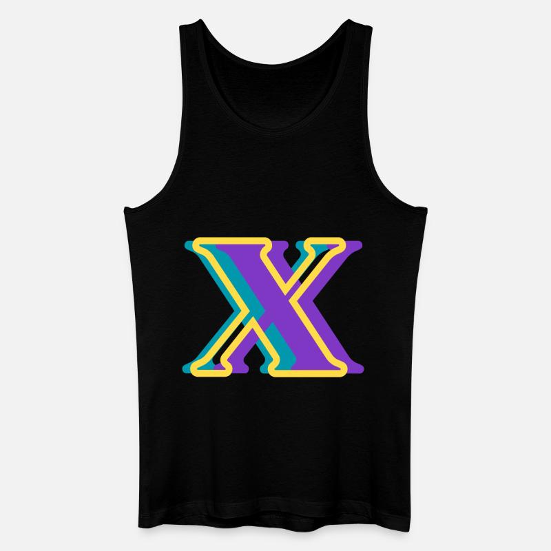 Mehrfarbiger Buchstabe x - Männer Bio Tank Top - Schwarz