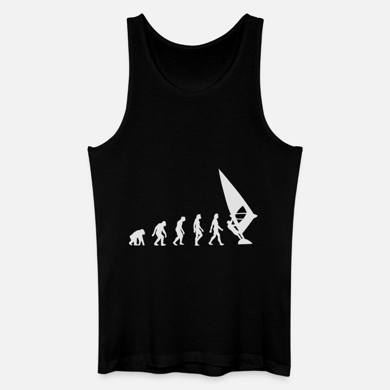 Die Evolution von Windsurfen - Männer Bio Tank Top - Schwarz