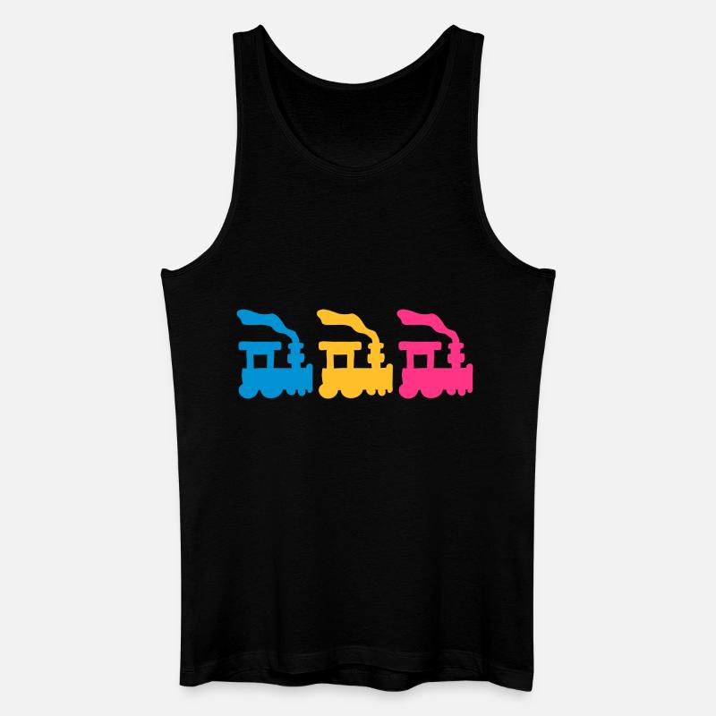 Trains - Männer Bio Tank Top - Schwarz