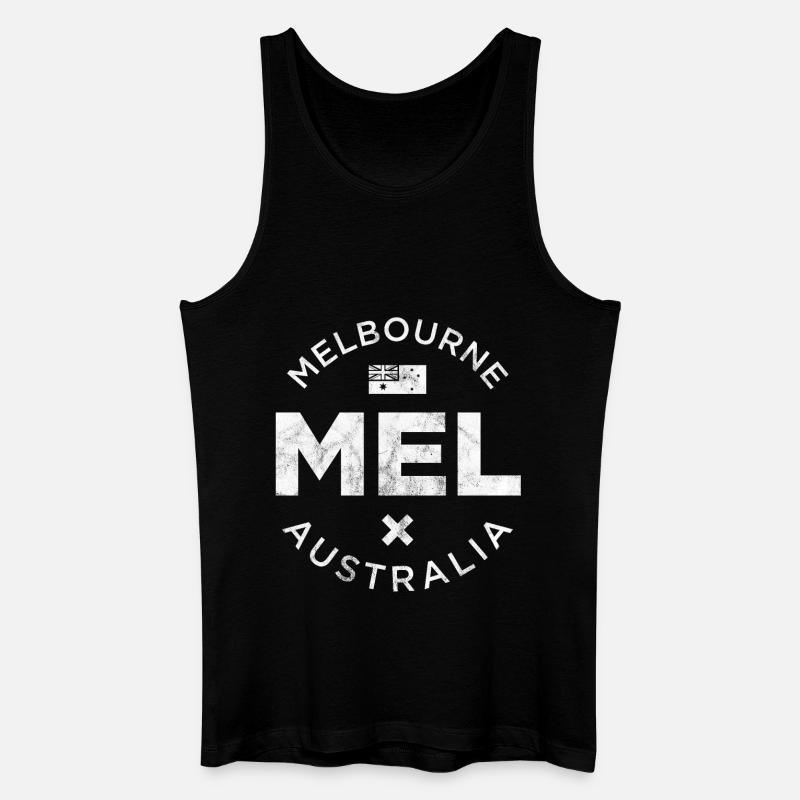 MEL, Melbourne Australien - Männer Bio Tank Top - Schwarz