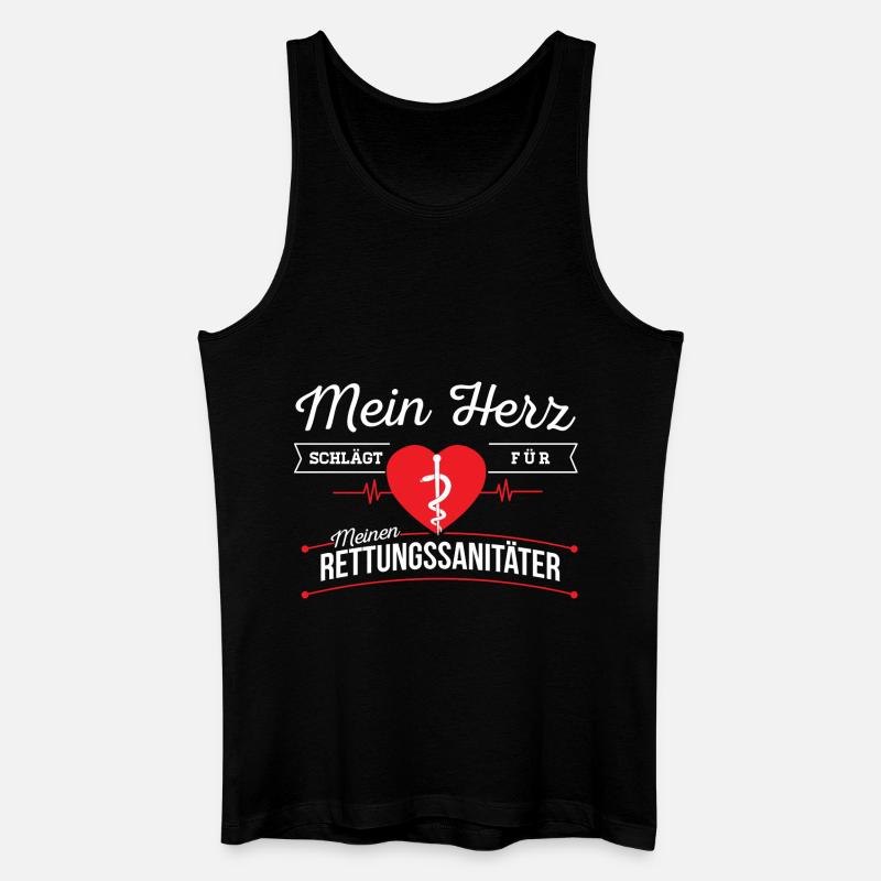 Rettungssanitäter Herz - Männer Bio Tank Top - Schwarz