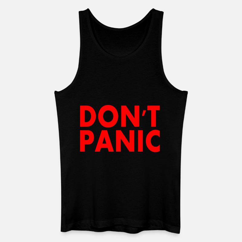 don't panic - Männer Bio Tank Top - Schwarz