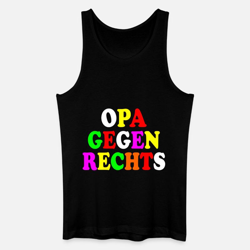 Opa gegen rechts - Männer Bio Tank Top - Schwarz