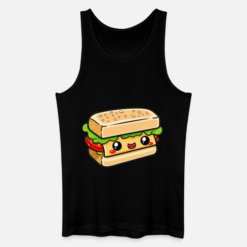 Sandwich mit Gesicht - Männer Bio Tank Top - Schwarz