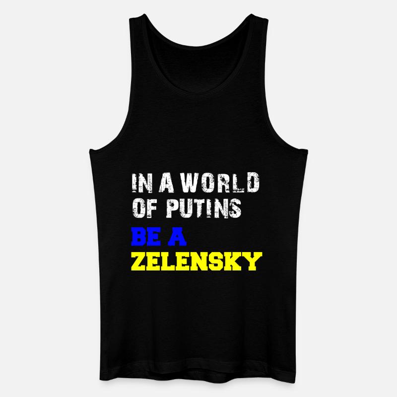 Dans un monde de Poutine, soyez un Zelensky - Débardeur bio Homme - noir