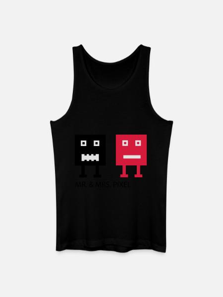 Mr & Mrs Pixel - Männer Bio Tank Top - Schwarz