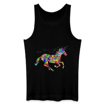 licorne - Débardeur bio Homme - noir - Devant