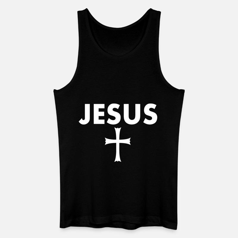 Jesus kreuz - Männer Bio Tank Top - Schwarz