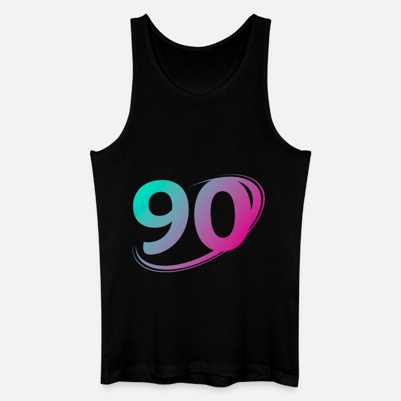 Nummer 90 mehrfarbig - Männer Bio Tank Top - Schwarz
