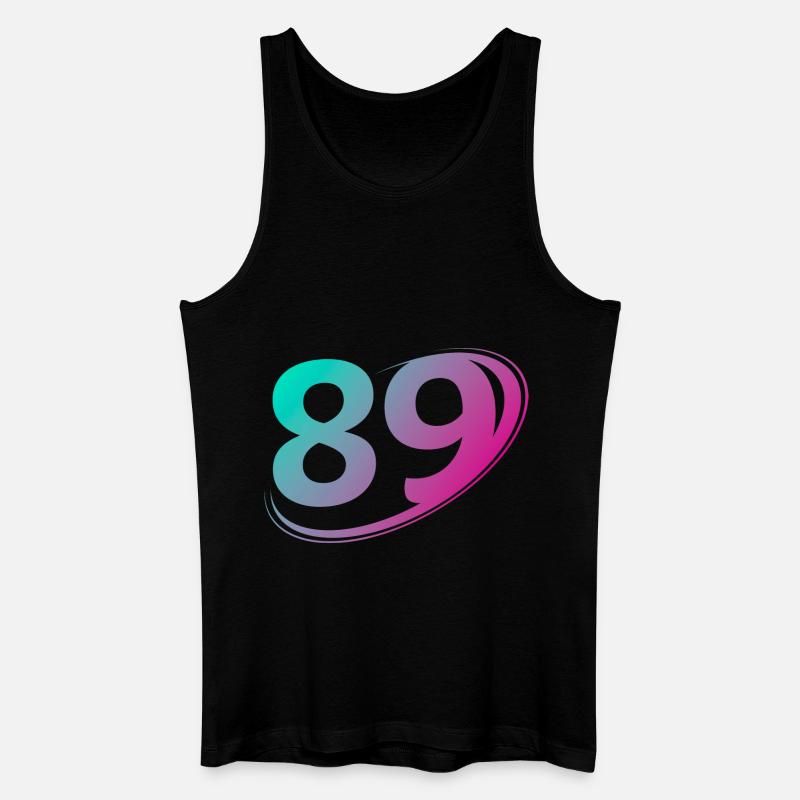 Nummer 89 mehrfarbig - Männer Bio Tank Top - Schwarz