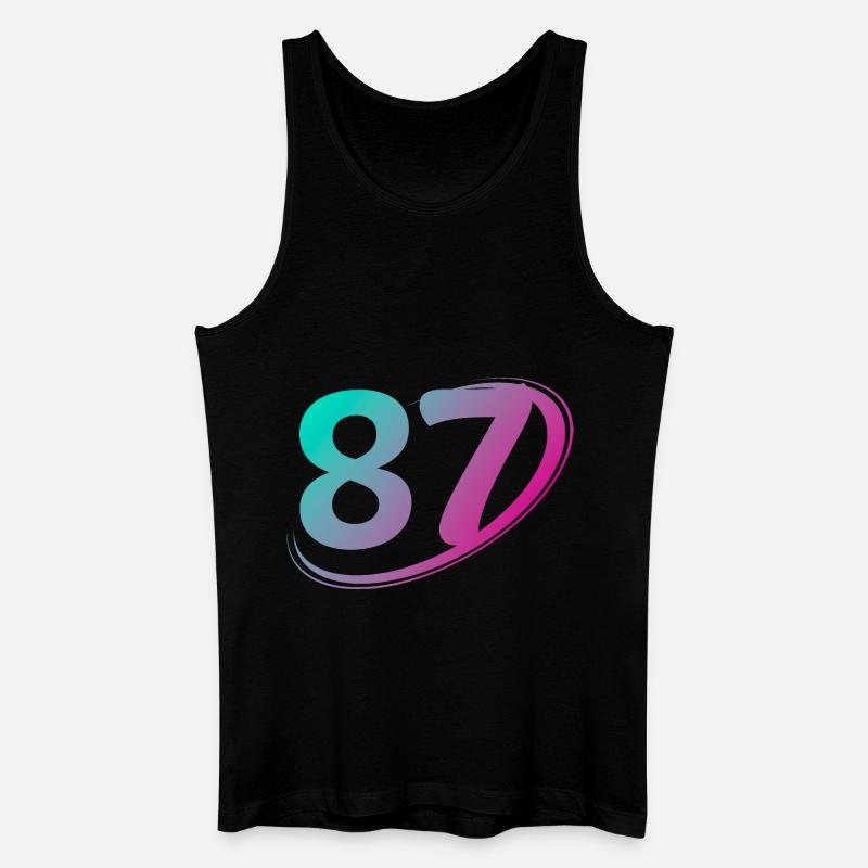 Nummer 87 mehrfarbig - Männer Bio Tank Top - Schwarz