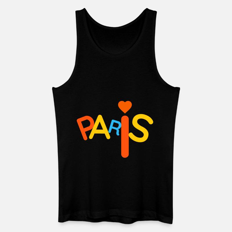 Farbenfrohes Paris - Männer Bio Tank Top - Schwarz