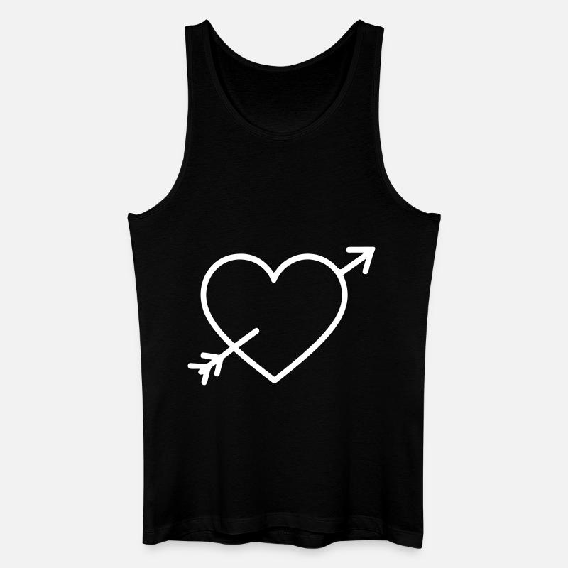 Herz Symbol Pfeil - Männer Bio Tank Top - Schwarz