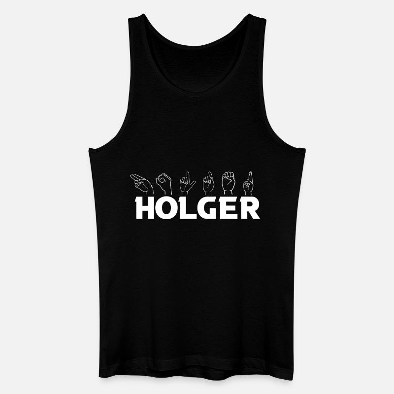 Gebärdensprache Holger - Männer Bio Tank Top - Schwarz