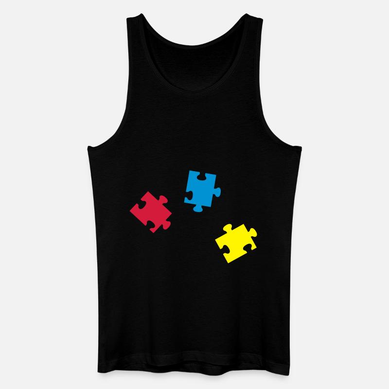 puzzle_teile_tk3 - Männer Bio Tank Top - Schwarz