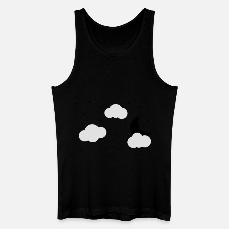 Mond, Sterne und Wolken - Männer Bio Tank Top - Schwarz