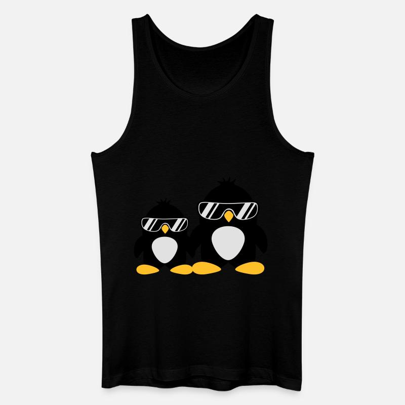Cool Penguin Dad And Boy - Débardeur bio Homme - noir