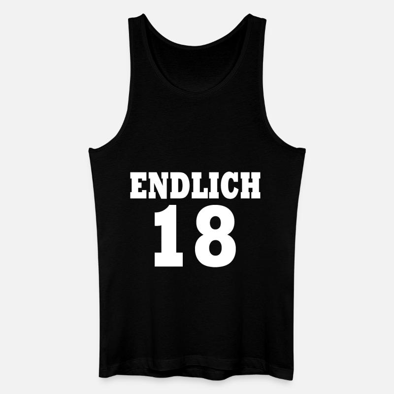 Endlich 18 - Männer Bio Tank Top - Schwarz