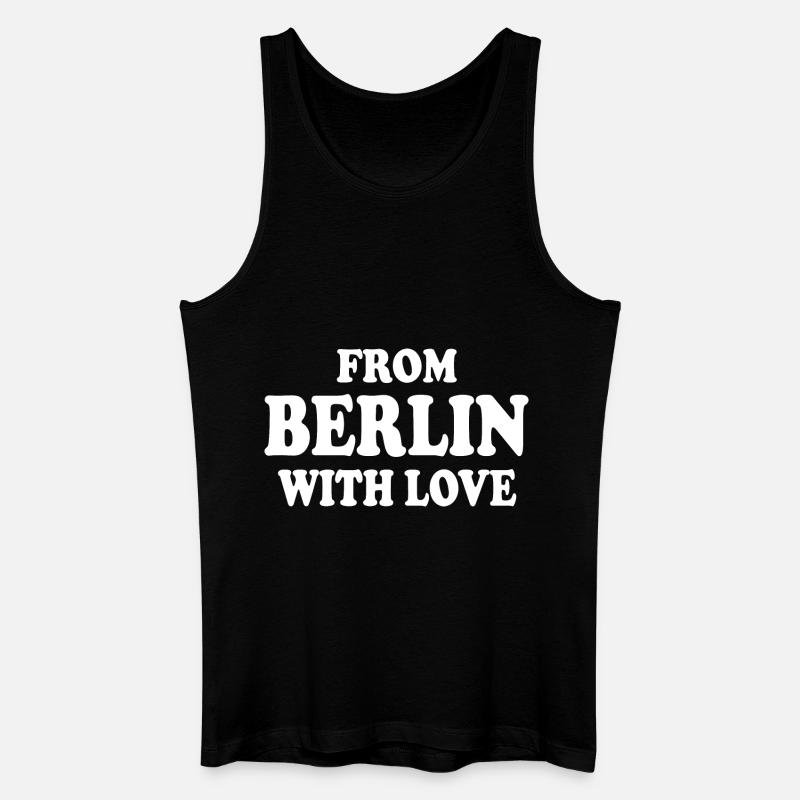 From berlin with love - Männer Bio Tank Top - Schwarz
