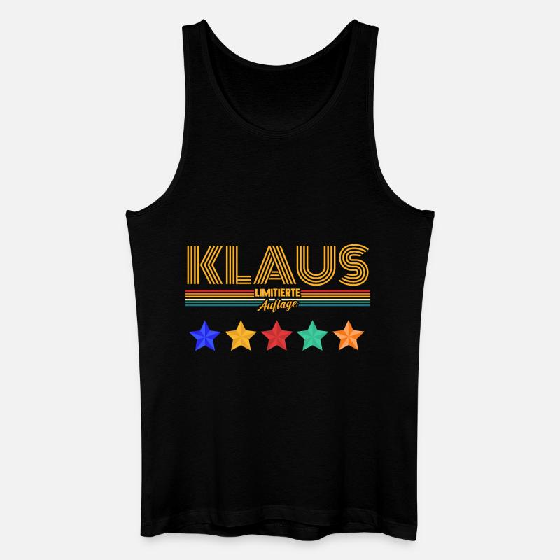 Klaus - Männer Bio Tank Top - Schwarz