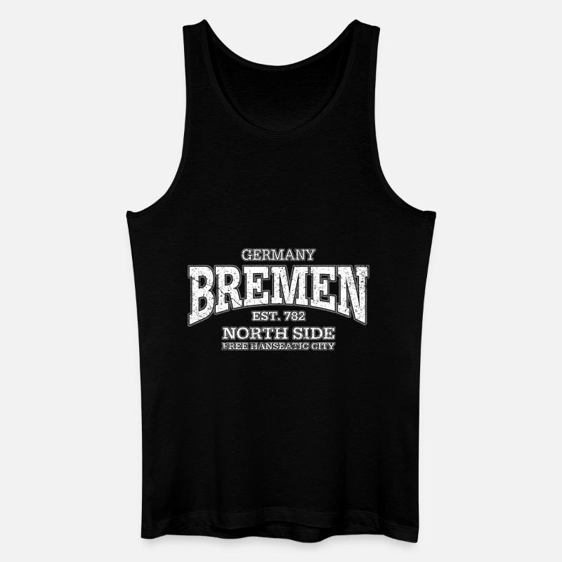 Bremen (white oldstyle) - Männer Bio Tank Top - Schwarz