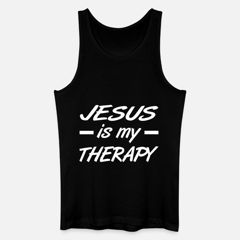 Jesus - Männer Bio Tank Top - Schwarz