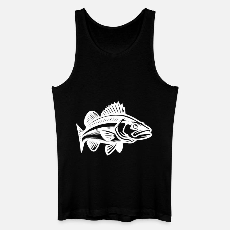 Eleganter Zander Fisch - Männer Bio Tank Top - Schwarz