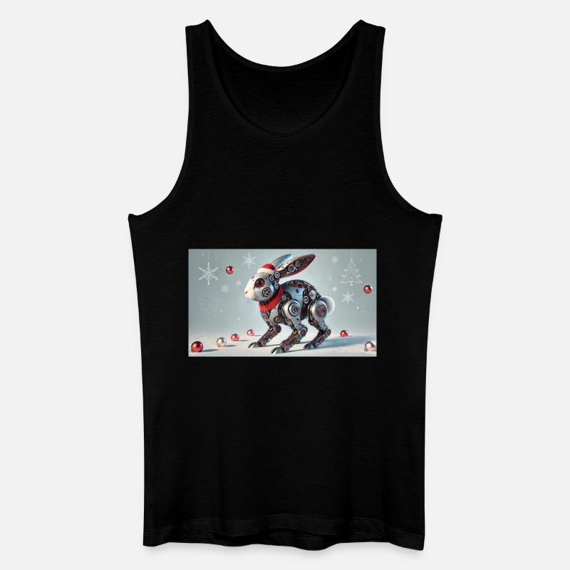 Weihnachtshase - Männer Bio Tank Top - Schwarz