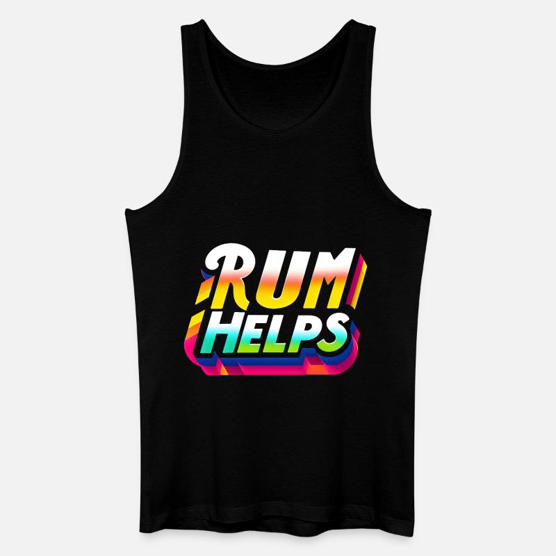 Rum Helps 9 - Männer Bio Tank Top - Schwarz