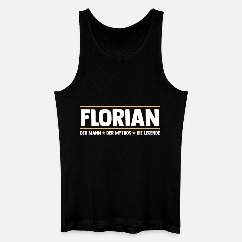Florian - Männer Bio Tank Top - Schwarz
