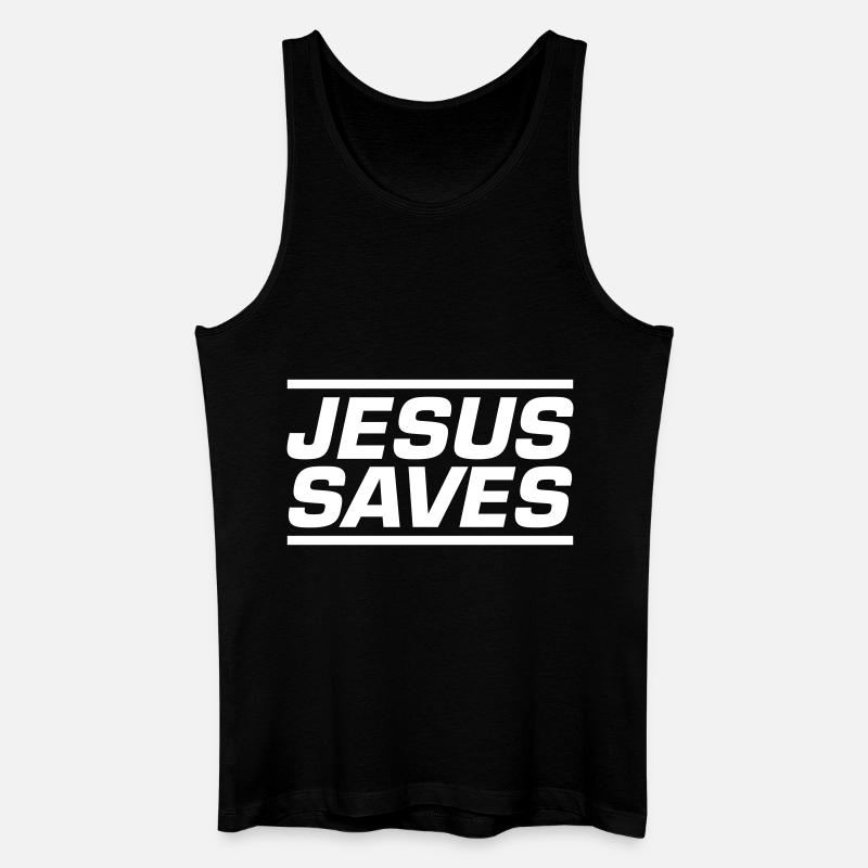 Jesus Rettet Bibelvers - Männer Bio Tank Top - Schwarz