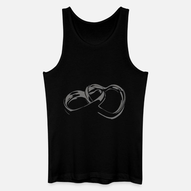 Ringe, Herz - Männer Bio Tank Top - Schwarz