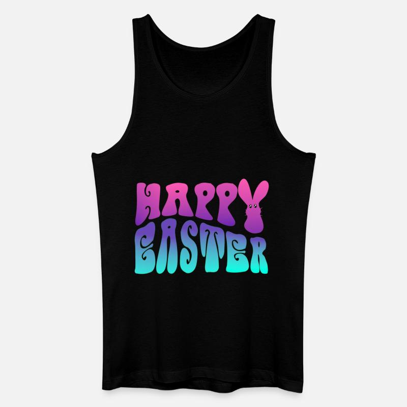 Happy Easter Schriftzug - Männer Bio Tank Top - Schwarz