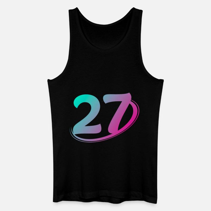 Nummer 27 mehrfarbig - Männer Bio Tank Top - Schwarz