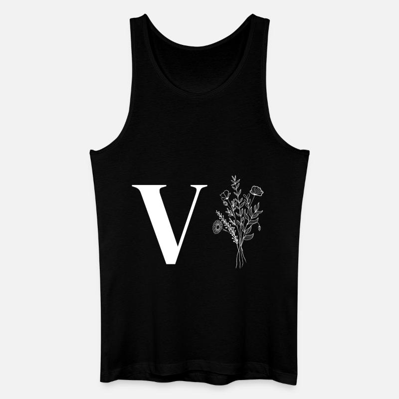 Minimalistische Blumen - Männer Bio Tank Top - Schwarz