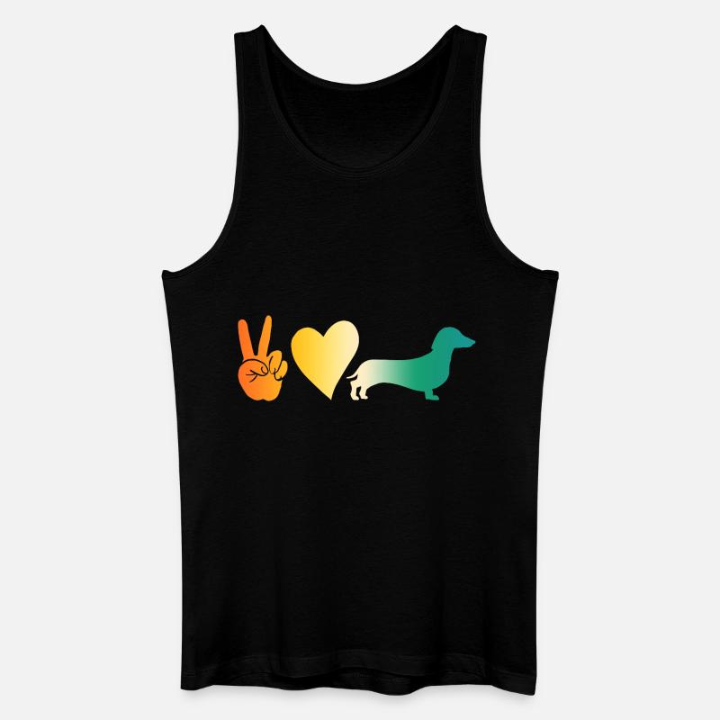 Hund Dackel - Männer Bio Tank Top - Schwarz