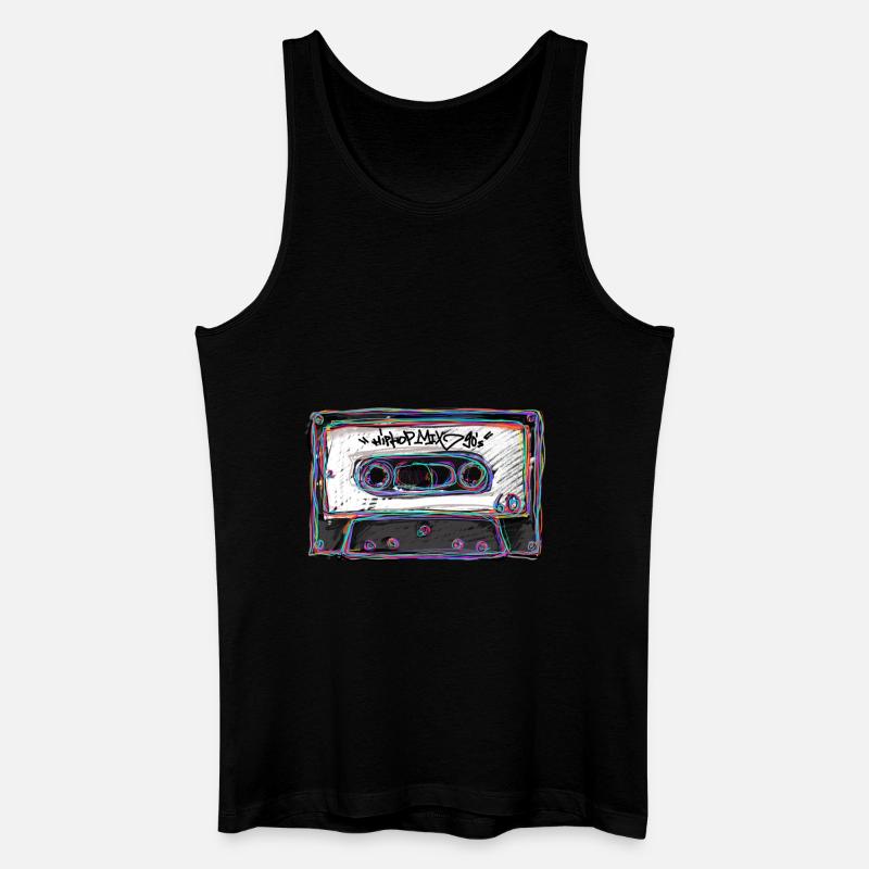Kassette HipHop 90s - Männer Bio Tank Top - Schwarz