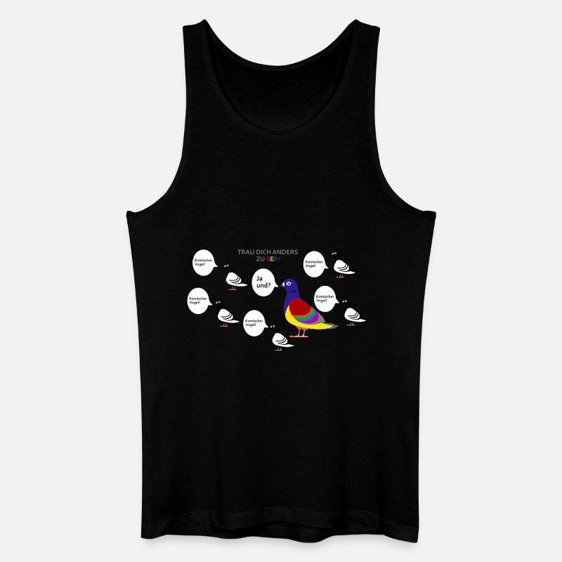 Trau dich anders zu sein - Männer Bio Tank Top - Schwarz