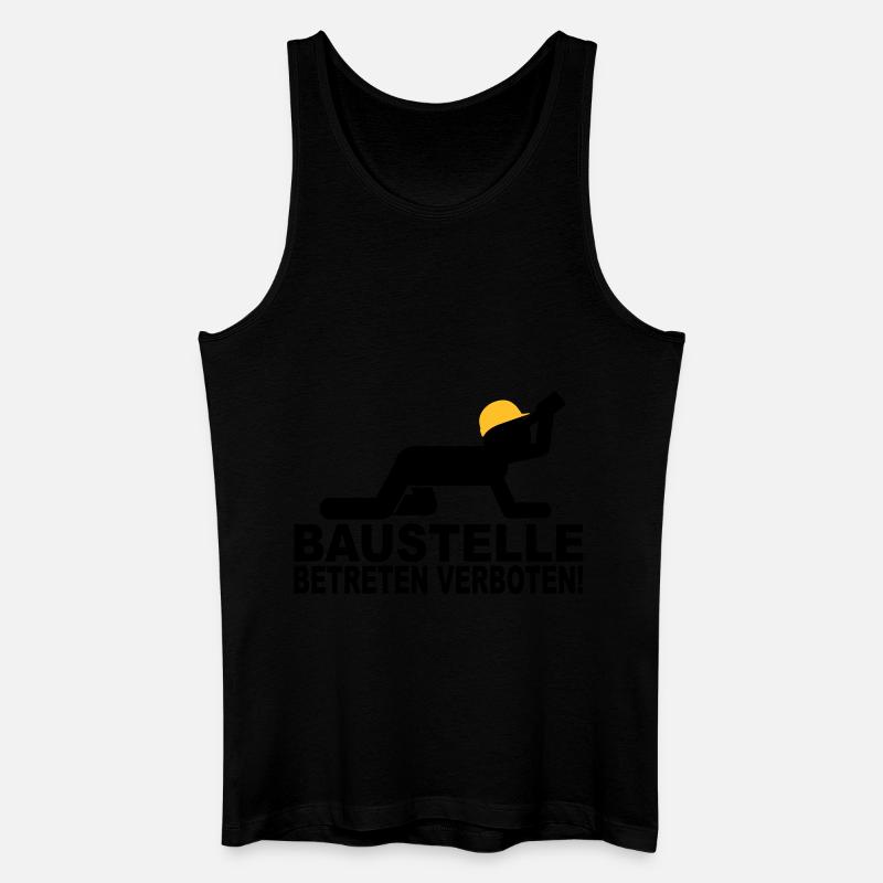 baustelle betreten verboten - Männer Bio Tank Top - Schwarz