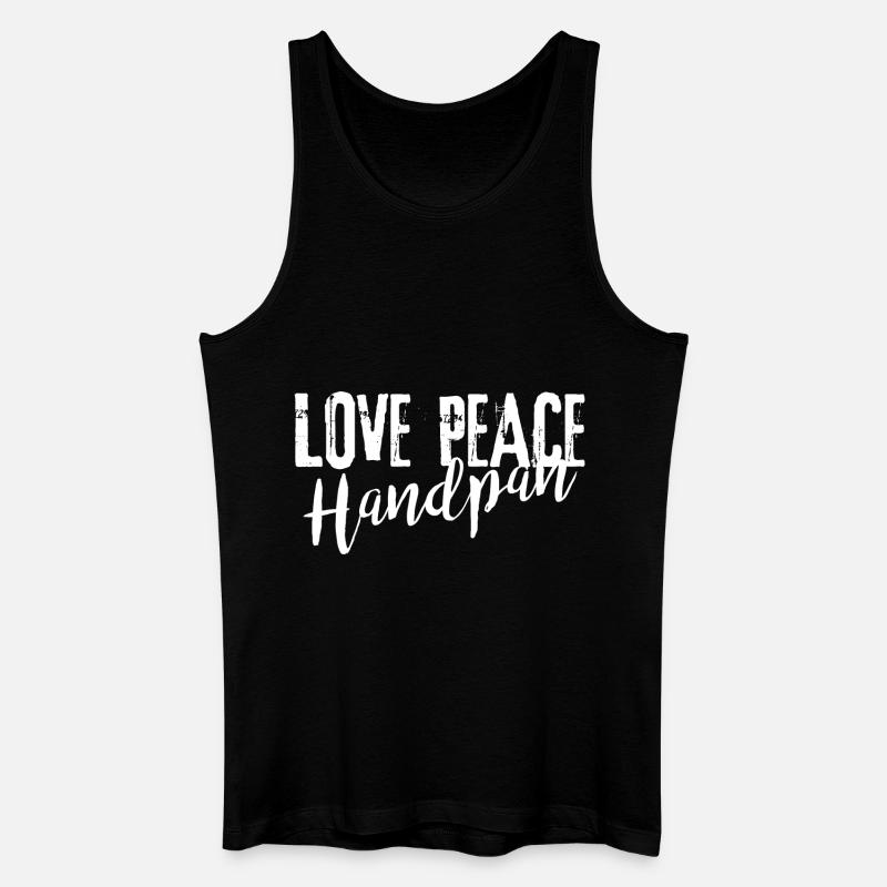 LOVE PEACE Handpan white - Männer Bio Tank Top - Schwarz