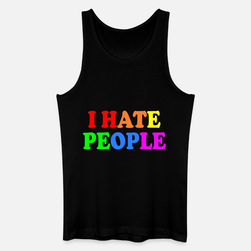 I hate people - Männer Bio Tank Top - Schwarz