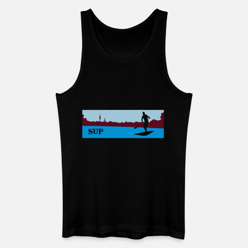 SUP Stand up paddling - Männer Bio Tank Top - Schwarz