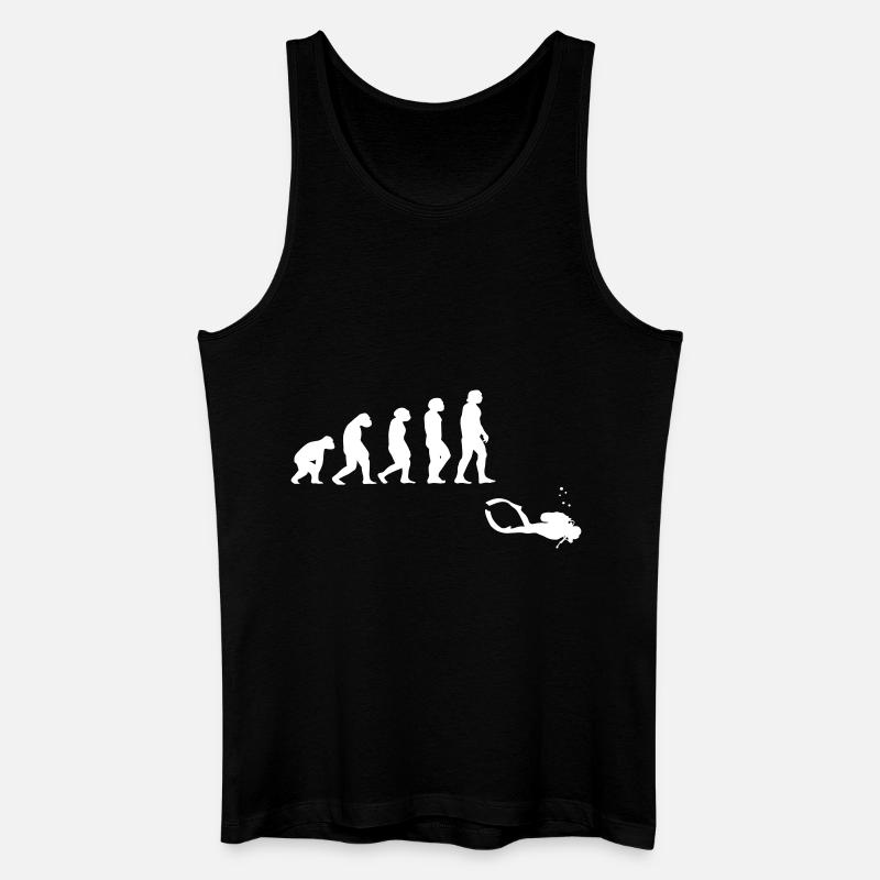 Evolution Tauchen mit Gerät - Männer Bio Tank Top - Schwarz