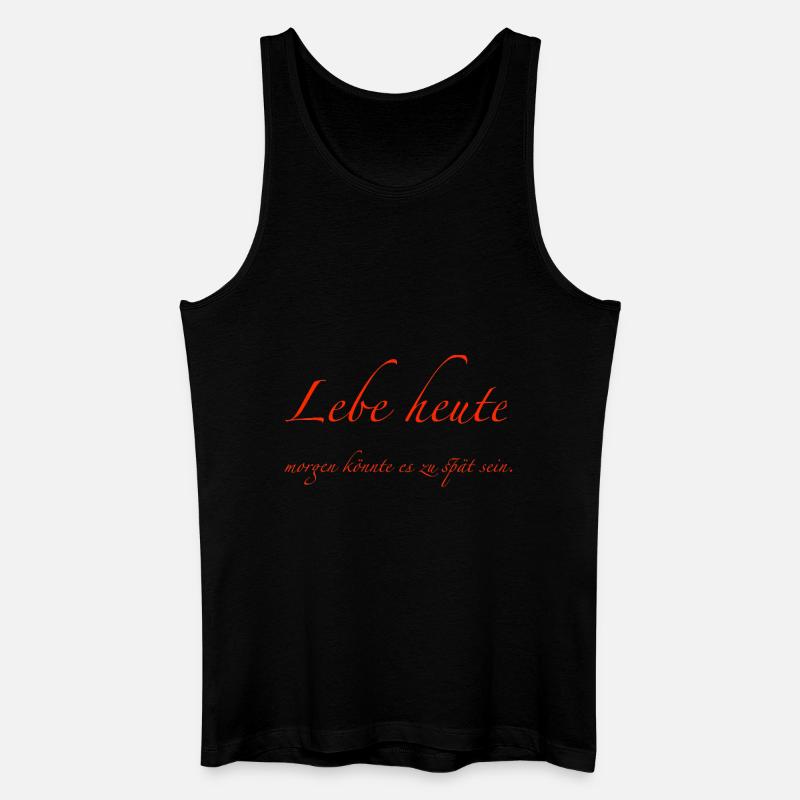 lebe heute - Männer Bio Tank Top - Schwarz